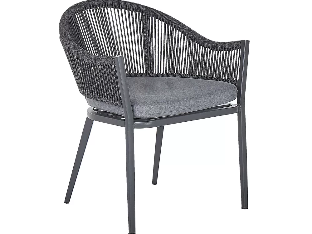 Set da Pranzo Esterno Beliani in Acciaio Grigio - Modello Mileto, Elegante e Resistente per Giardino o Terrazzo