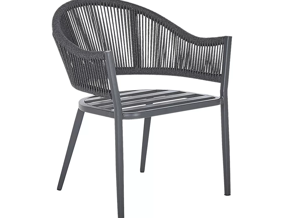 Set da Pranzo Esterno Beliani in Acciaio Grigio - Modello Mileto, Elegante e Resistente per Giardino o Terrazzo