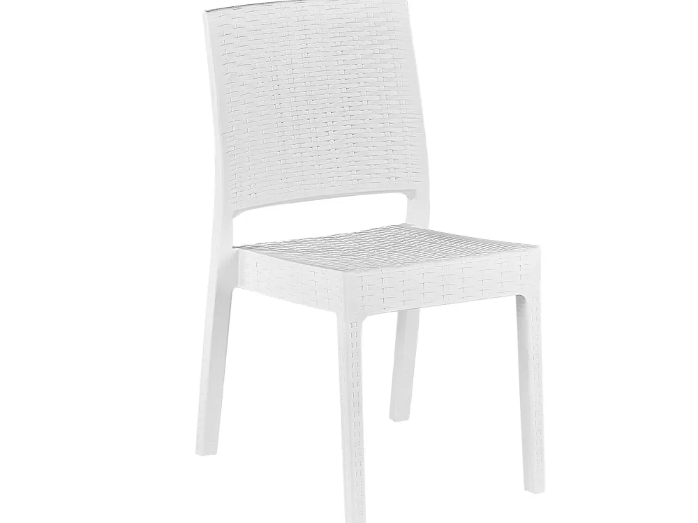 Elegante Set da Esterno Beliani in Bianco - Completo e Pratico per Pranzi all'Aperto, Design Moderno Modello Fossano