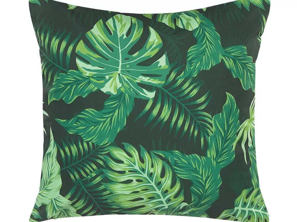 Beliani Cuscini da Esterno in Tessuto Verde Foresta - Set di 2 Pezzi 45x45 cm, Impermeabile e Resistente per Giardino, Terrazzo o Balcone con Imbottitura Comoda e Facile da Pulire