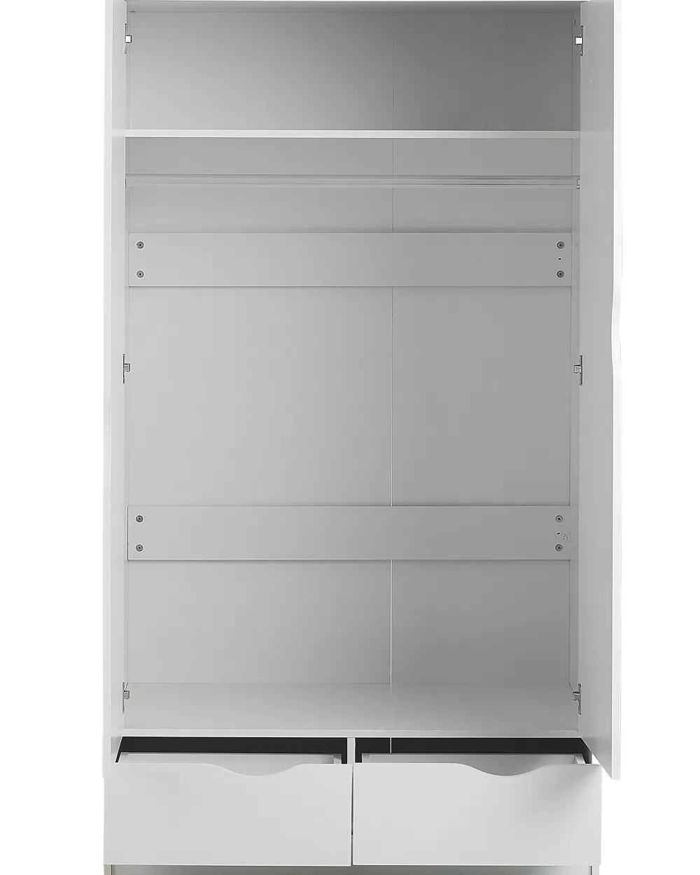 Armadio Guardaroba con 2 Ante e 2 Cassetti, Design Elegante - Bianco Bremen | Beliani

，