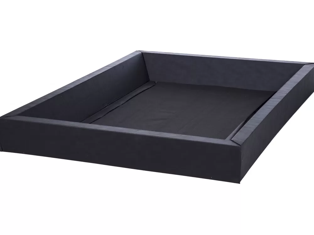 Beliani Letto Laval in Pelle Nera Rotonda - Design Confortevole 180x200 cm per Camera da Letto Moderna