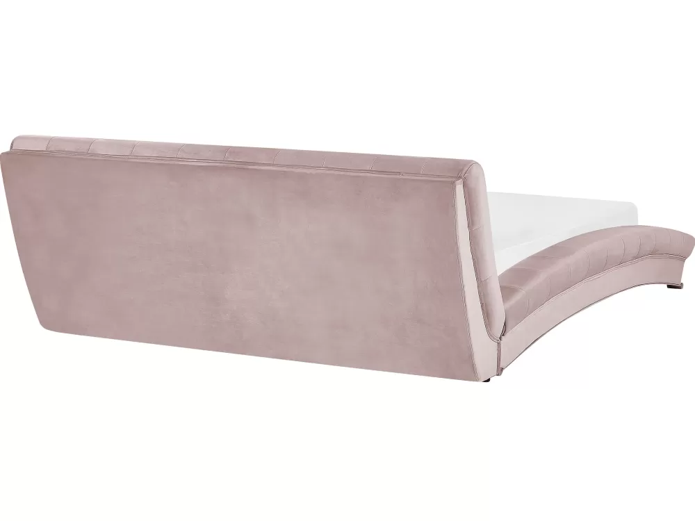 Beliani Letto Matrimoniale in Velluto Rosa Chiaro 160x200 cm - Design Confortevole e Moderno Lille Sametti