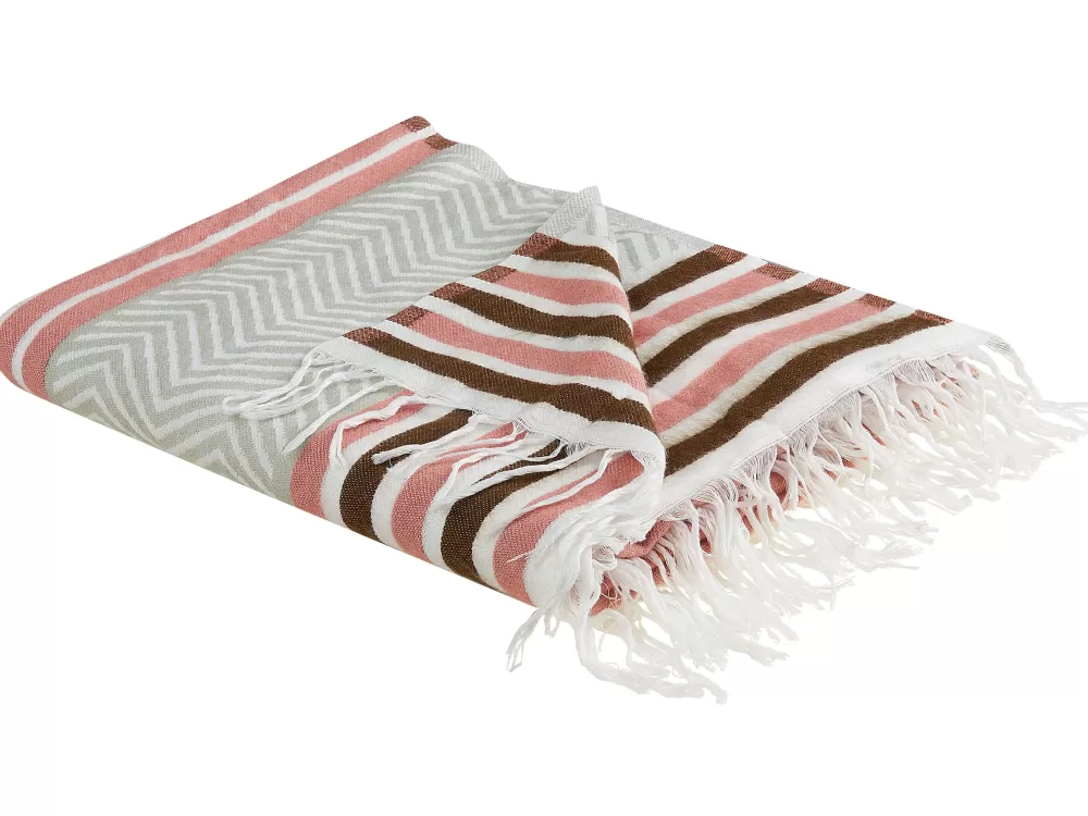 Beliani Coperta Morbida in Pile Acrilico Extra Spessa 130x170 cm, Grigio Beige - Ideale per Soggiorno o Camera da Letto