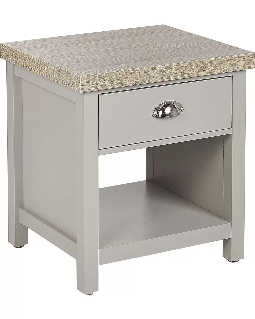 Beliani Clio - Contenitore in Legno Naturale, Grigio Chiaro, Design Elegante per la Casa