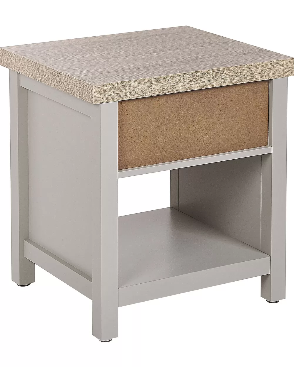 Beliani Clio - Contenitore in Legno Naturale, Grigio Chiaro, Design Elegante per la Casa