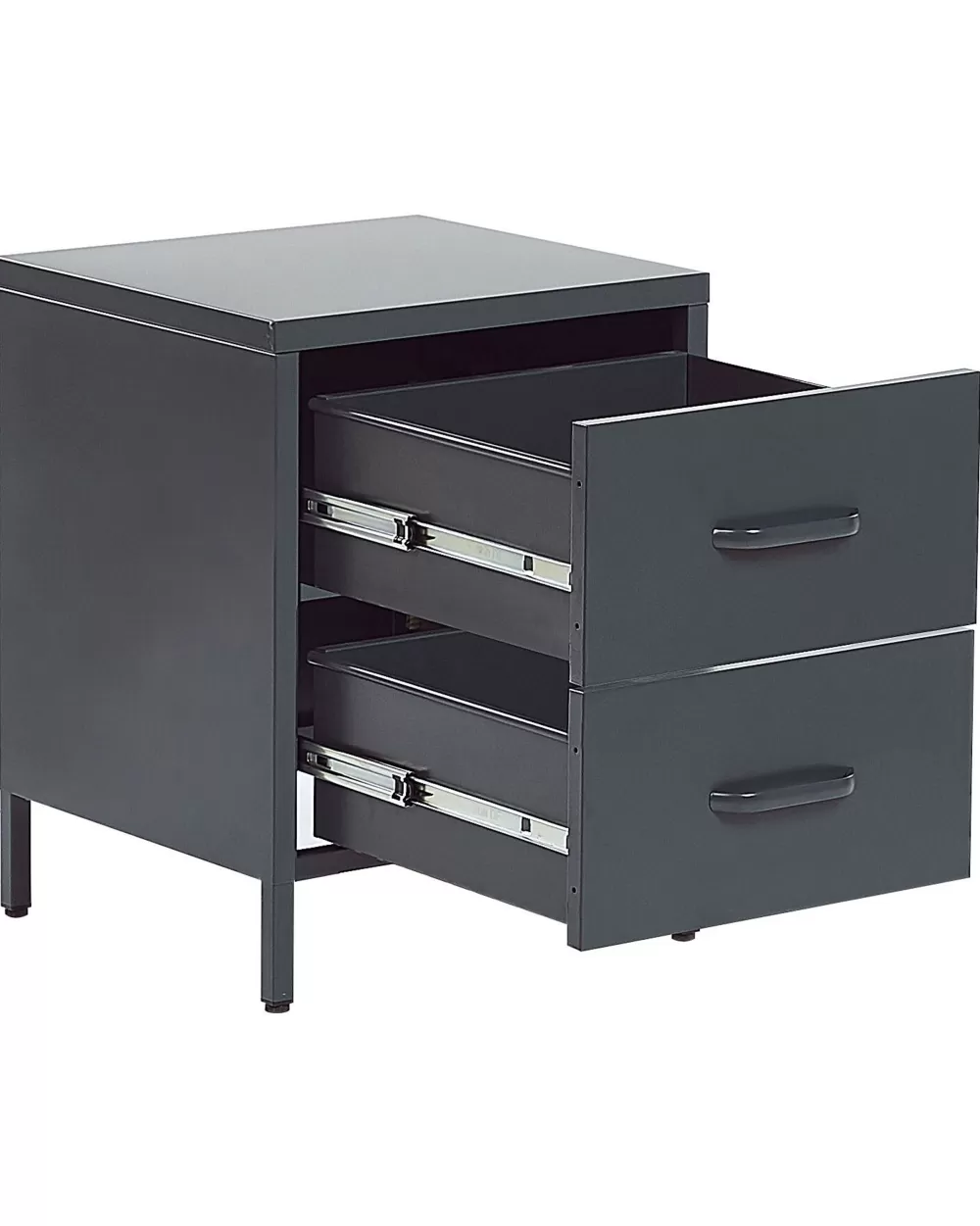 Beliani Tavolo da Esterno Yopoyta in Acciaio - Set di 2 Confezioni Grigio Antracite, Design Moderno e Funzionale