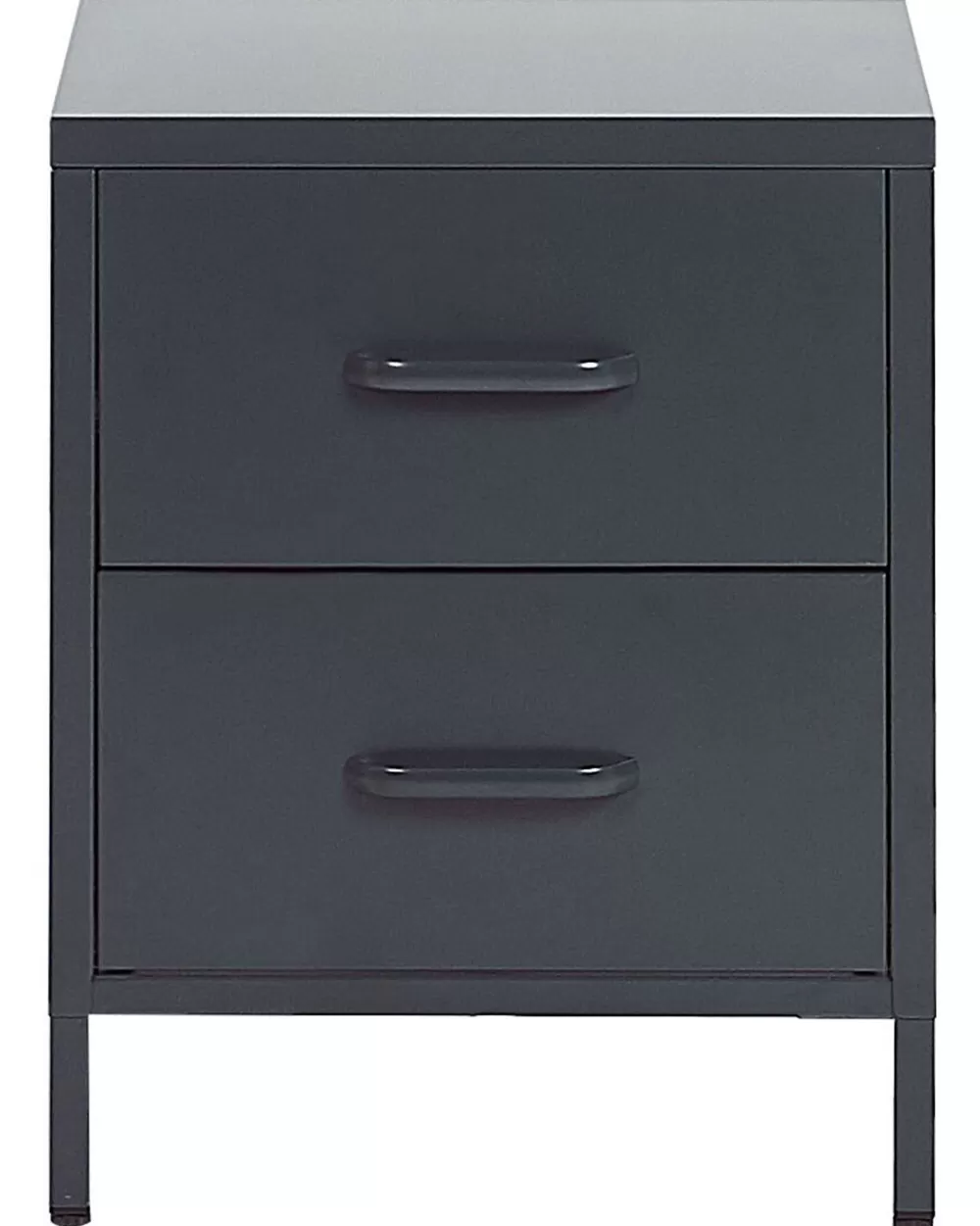 Beliani Tavolo da Esterno Yopoyta in Acciaio - Set di 2 Confezioni Grigio Antracite, Design Moderno e Funzionale
